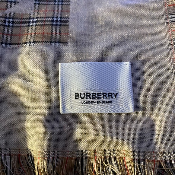 Burberry London Accessory Large Silk Scarf Headwrap Small Plaid Design - Picture 2 of 2